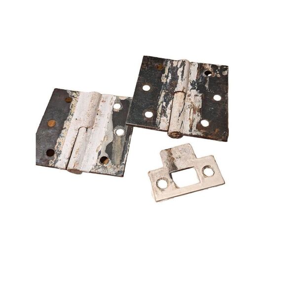 Vintage porshlen and brass door knobs. With hardware. - Picture 5 of 13